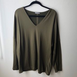 ZARA OVERSIZED OLIVE GREEN SWEATER